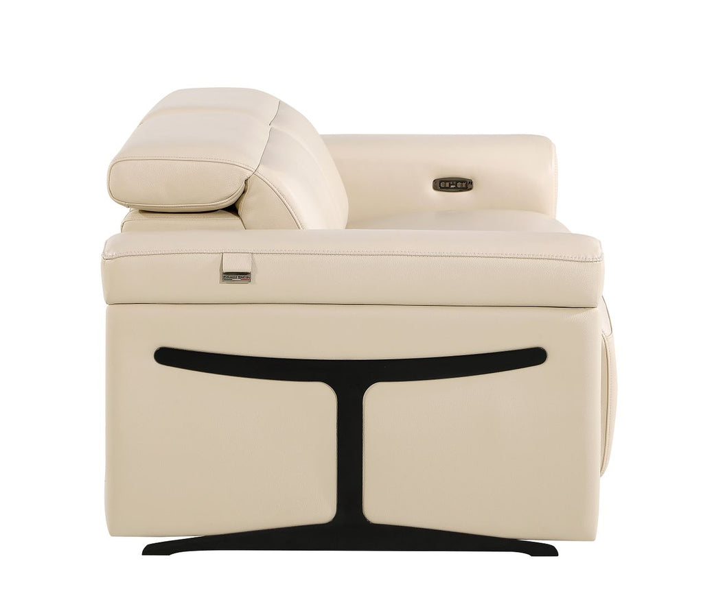 1126 Divanitalia Power Reclining Loveseat in Top Grain Italian Leather with 2 Power Recliners & Power Headrests