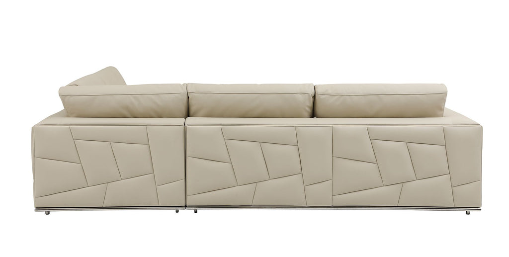 998 Divanitalia Cream Right Arm Facing Sectional Sofa in Top-grain Italian Leather - Beige - SKU 998-Sectional-RAF-CHAISE-CREAM - view 5