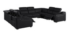 1116 Divanitalia 8-Piece U-Shaped Sectional Sofa in Top Grain Italian Leather with 4 Power Recliners & Power Headrests - Black - SKU 1116-BLACK-8PC-4PWR-U-NC-SECTIONAL-GROUP - view 5
