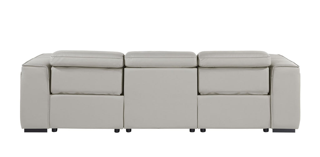 1224 Divanitalia 3-Piece Modular Power Reclining Sofa in Top Grain Italian Leather with 2 Power Recliners & Power Headrests