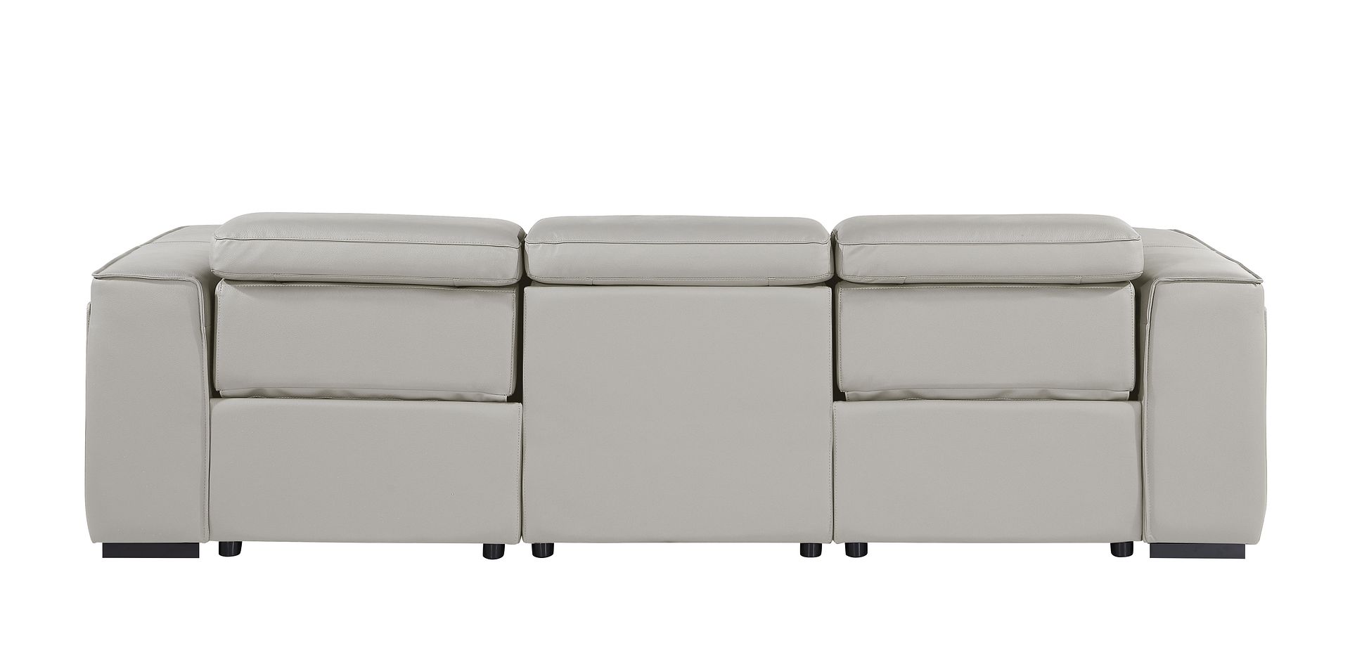 1224 Divanitalia 3-Piece Modular Power Reclining Sofa in Top Grain Italian Leather with 2 Power Recliners & Power Headrests