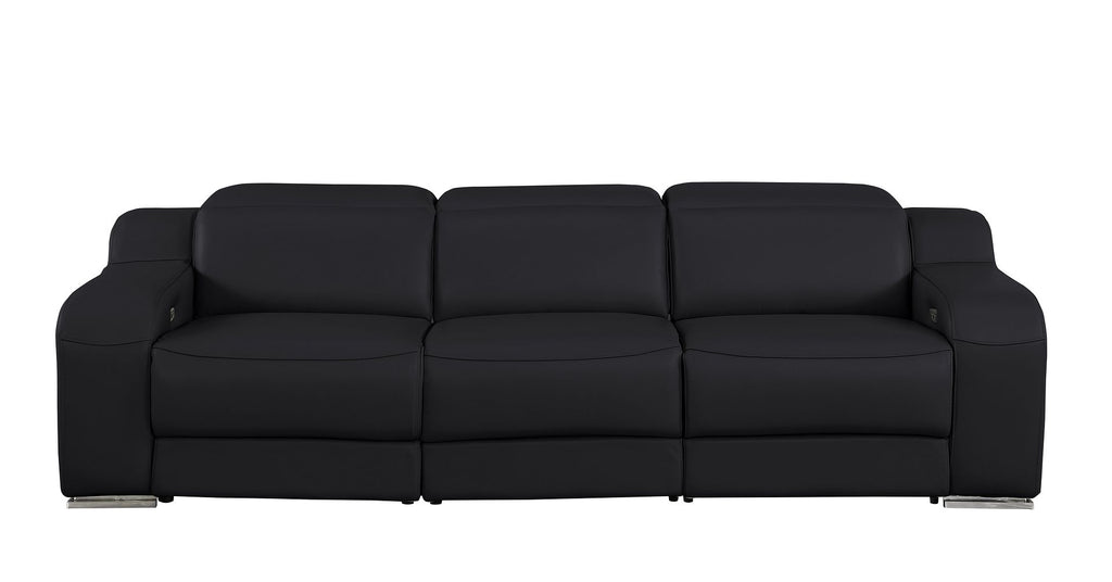 1116 Divanitalia 3-Piece Modular Power Reclining Sofa in Top Grain Italian Leather with 3 Power Recliners & Power Headrests