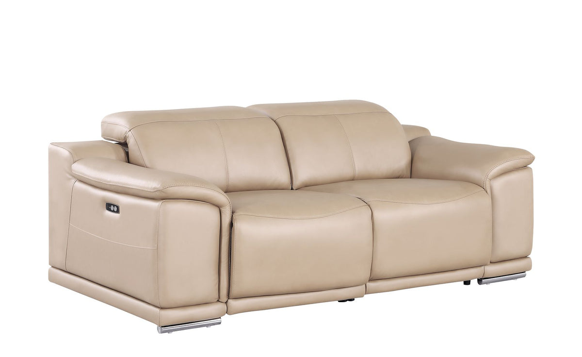 2679 Genuine Leather Loveseat with Dual Power Recliners - Beige - SKU 2679-BEIGE-2.2-HT - view 4