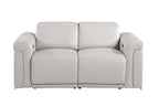 1126 Divanitalia Power Reclining Sofa, Loveseat & Chair Set in Top Grain Italian Leather with 5 Power Recliners & Power Headrests - Dark Grey - SKU 1126-LIGHT GREY-3PC - view 5