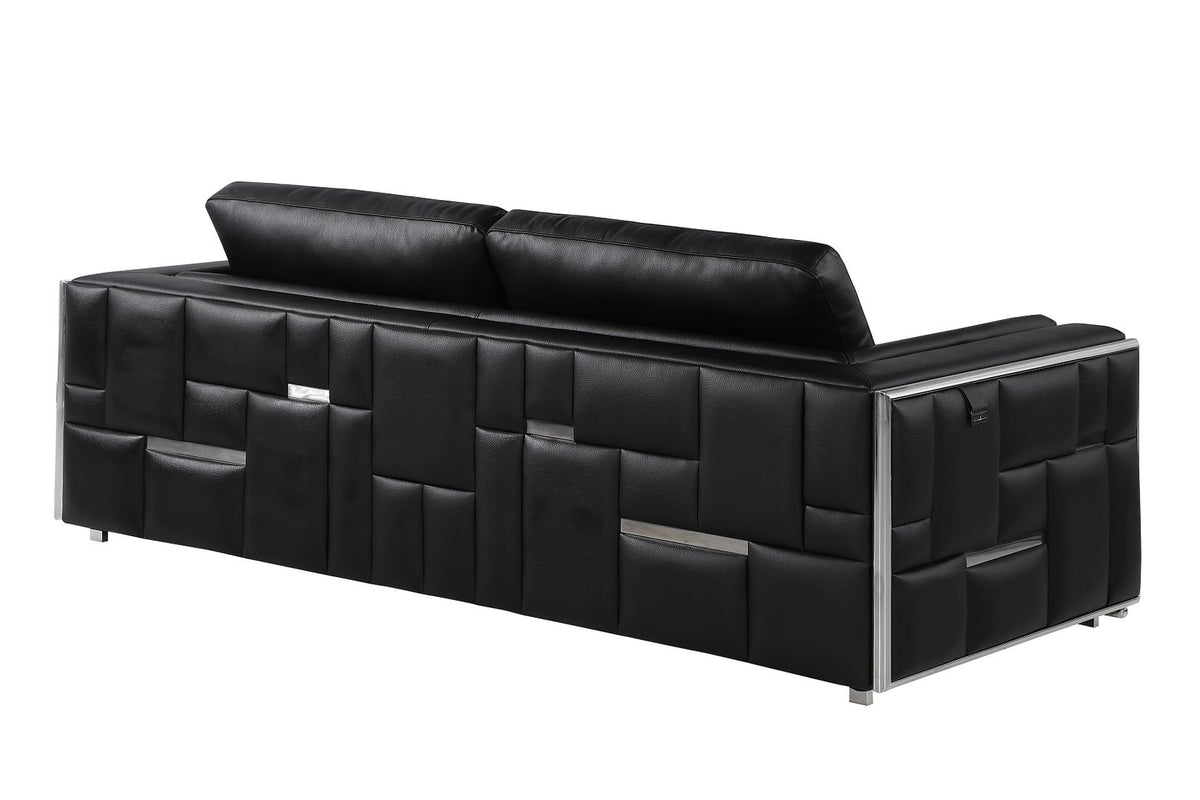 1130 Divanitalia Sofa in Top-grain Italian Leather - Black - SKU 1130-BLACK-S - view 3