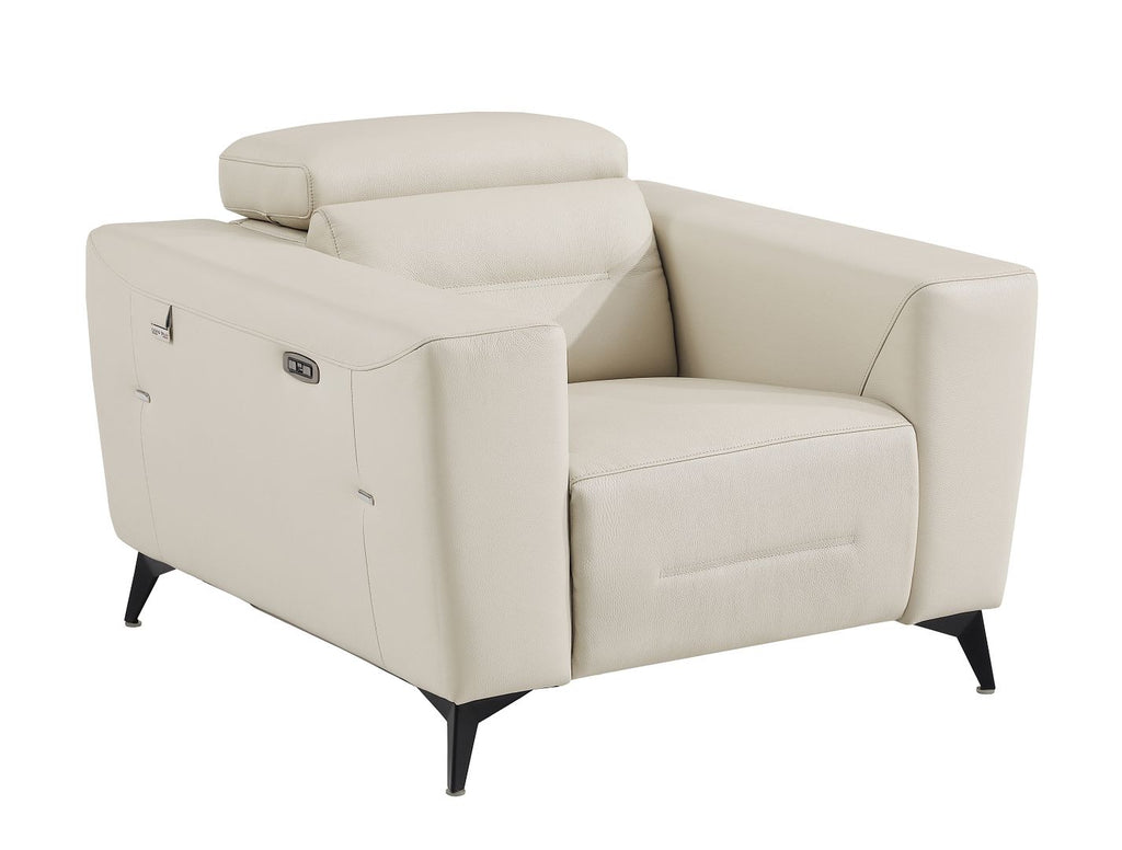 989 Divanitalia Power Reclining Arm Chair with Power Headrest in Top-grain Italian Leather