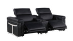 1126 Divanitalia 3-Piece Modular Power Reclining Loveseat in Top Grain Italian Leather with 2 Power Recliners & Power Headrests