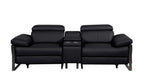 1246 Divanitalia Top Grain Italian Leather Console Loveseat with Power Headrest - Black - SKU 1246-BLACK-3.2-HT - view 3