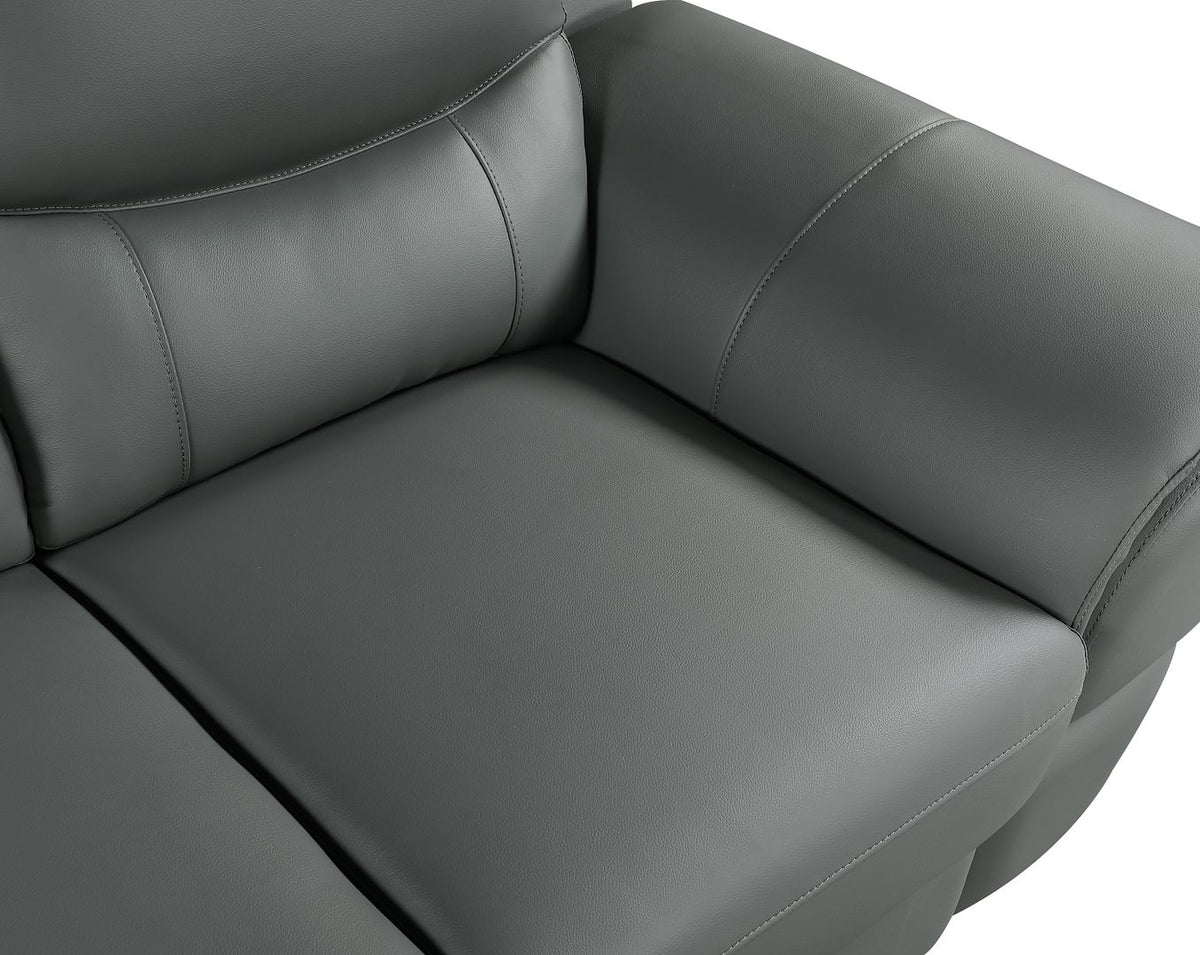 4572 Modern Genuine Leather Loveseat - Dark Grey - SKU 4572-L-GRAY - view 7