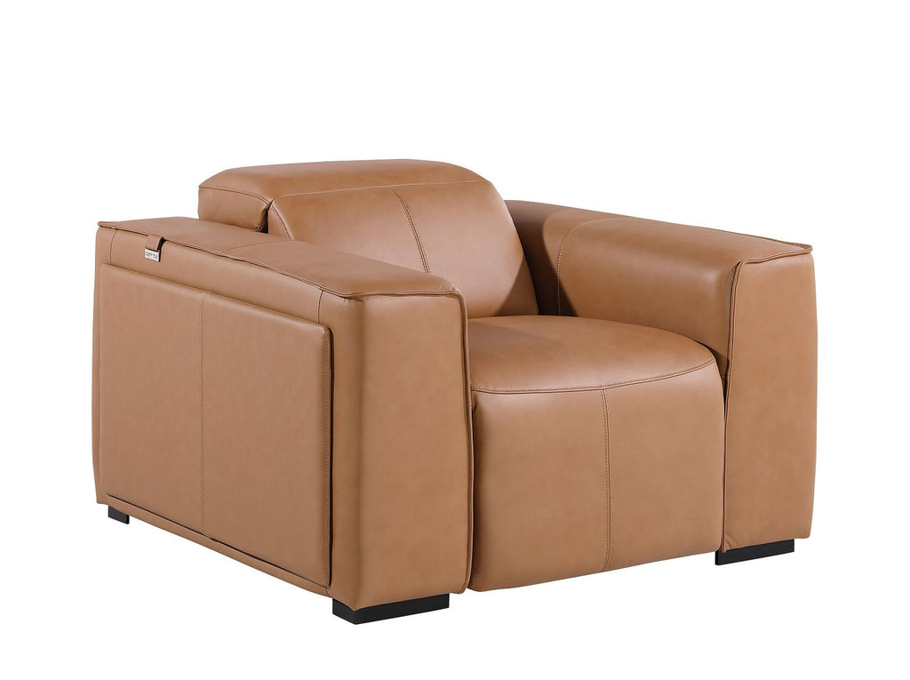 1126 Divanitalia Top Grain Italian Leather Power Reclining Chair with Power Headrests