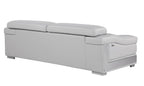 415 Divanitalia 2-Piece Sofa Set with Adjustable Headrest in Top-grain Italian Leather - Light Grey - SKU 415- LIGHT GRAY 2PC (S/L) - GROUP - view 5