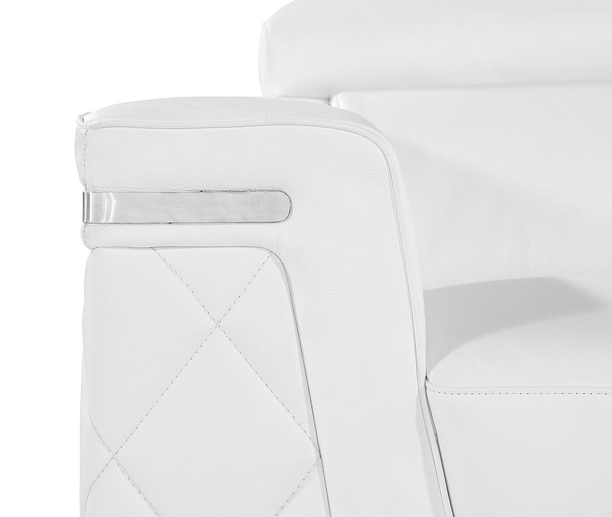 1140 Divanitalia Sofa with Adjustable Headrest in Top-grain Italian Leather - White - SKU 1140-WHITE-S - view 6