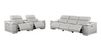 9762 Divanitalia 6-Piece Modular Power Reclining Sofa and Console Loveseat Set with 5 Power Recliners in Top Grain Italian Leather - Light Grey - SKU 9762-LT-GREY-6.5-HT - view 4