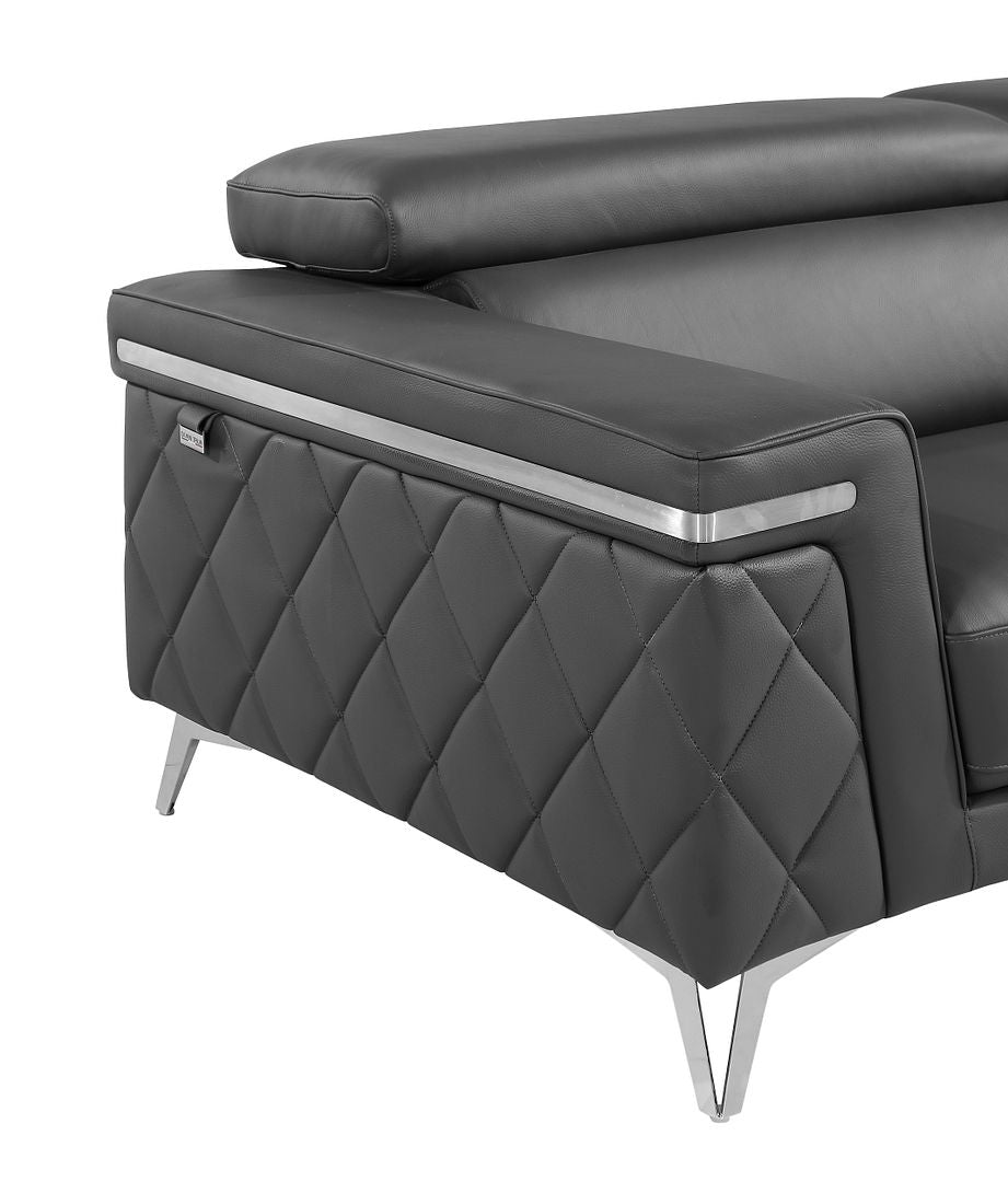 1140 Divanitalia Chair with Adjustable Headrest in Top-grain Italian Leather