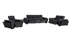 1224 Divanitalia 6-Piece Modular Power Reclining Sofa, Loveseat & Chair Set in Top Grain Italian Leather with 6 Power Recliners & Power Headrests - Black - SKU 1224-BLACK-6.6-HT-3PC - view 4