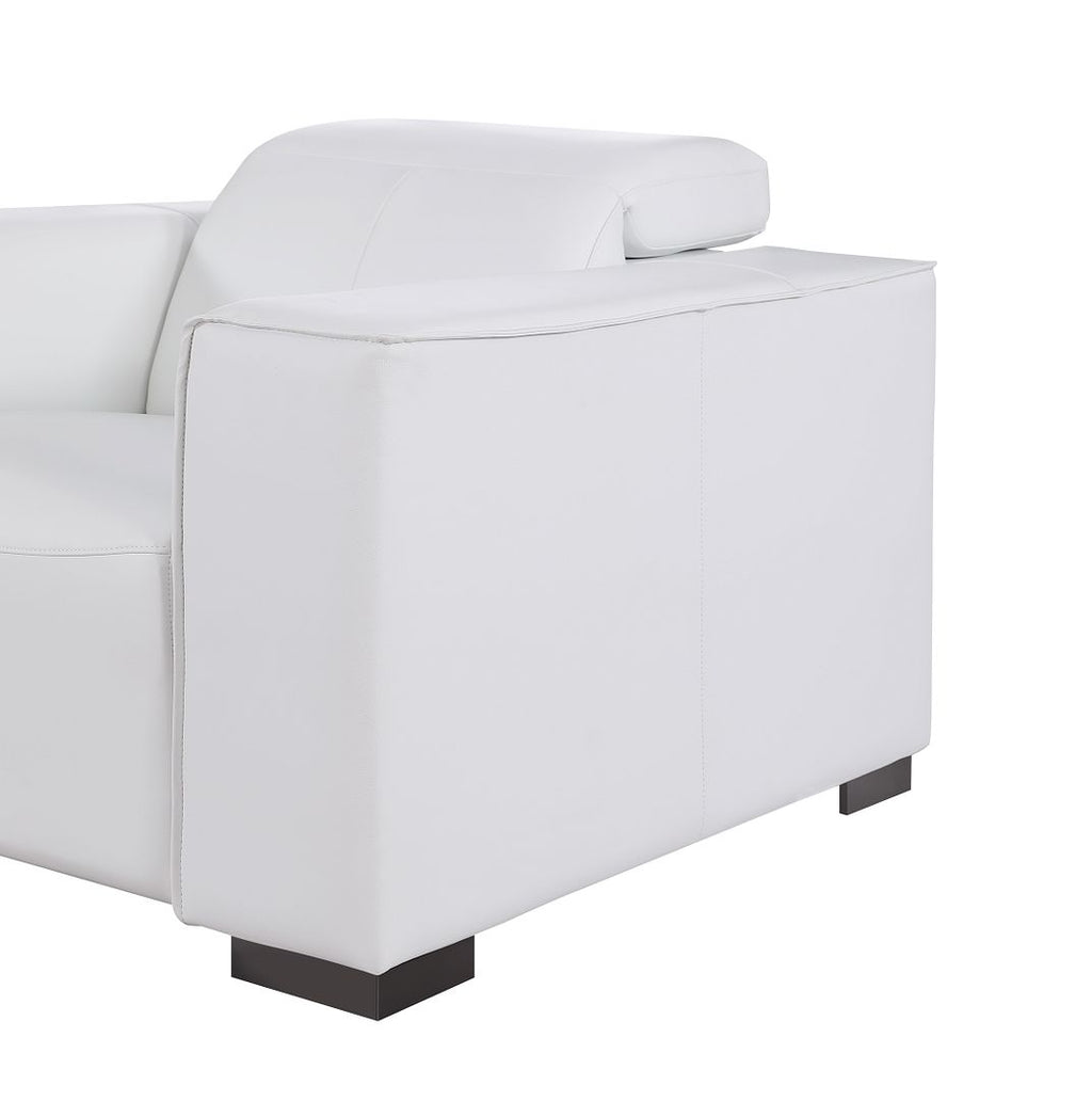 1208 Leather Sofa with 3 Power Recliners and Two Storage Consoles