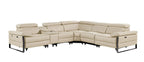 1246 Divanitalia 6-Piece L-Shaped Modular Power Reclining Sectional Sofa with 3 Power Recliners and Power Headrests - Top Grain Italian Leather - Beige - SKU 1246-BEIGE-6PC-3PWR-SECTIONAL - view 3