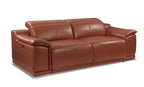 9762 Divanitalia Top Grain Italian Leather Power Reclining Loveseat with Adjustable Headrests