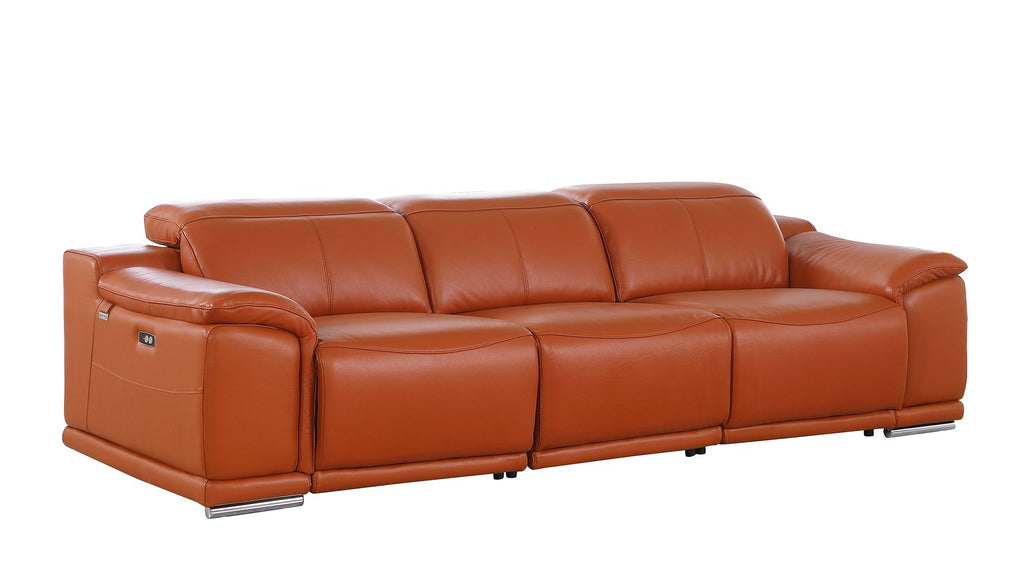 9762 Divanitalia 3-Piece Modular Power Reclining Sofa with 2 Power Recliners in Top Grain Italian Leather