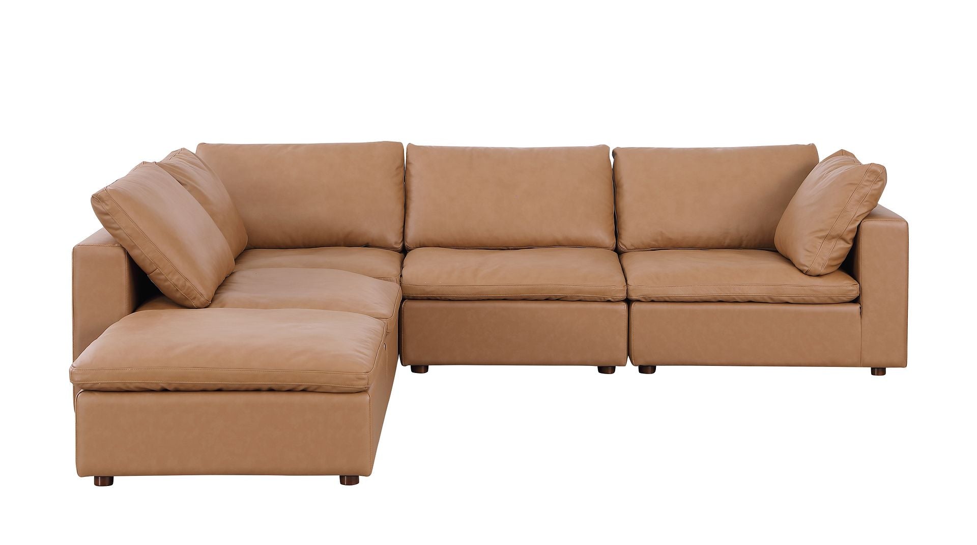1100 Divanitalia 5-Piece Right Arm Facing 4-Seat Sectional Sofa - Top-grain Italian Leather