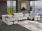 1126 Divanitalia 8-Piece U-Shaped Sectional Sofa in Top Grain Italian Leather with 4 Power Recliners & Power Headrests