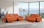 1246 Divanitalia Modular Power Dual Reclining Sofa and Loveseat Set with Power Headrests - Top Grain Italian Leather - Camel - SKU 1246-CAMEL-5.4-HT-2PC - view 2