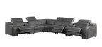 1116 Divanitalia 8-Piece L-Shaped Sectional Sofa in Top Grain Italian Leather with 3 Power Recliners & Power Headrests - Dark Grey - SKU 1116-DK-GREY-8PC-3PWR-SECTIONAL- GROUP - view 3