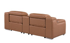 1116 Divanitalia 3-Piece Modular Power Reclining Console Loveseat in Top Grain Italian Leather with 2 Power Recliners & Power Headrests