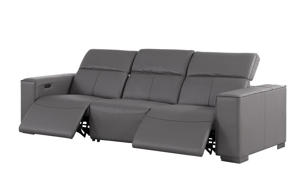 1208 Genuine Leather Triple Power Reclining Sofa