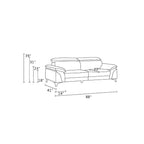727 Divanitalia Sofa with Adjustable Headrest in Top-grain Italian Leather - White - SKU 727-S-WHITE - view 12