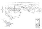 1116 Divanitalia 12-Piece U-Shaped Sectional Sofa in Top Grain Italian Leather with 4 Power Recliners & Power Headrests