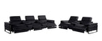 1246 Divanitalia Modular Power Reclining Dual Console Sofa and Console Loveseat Set with Power Headrests - Top Grain Italian Leather - Black - SKU 1246-BLACK-8.5-HT-2PC - view 4