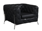 970 Divanitalia 3-Piece Sofa Set in Top-grain Italian Leather - Black - SKU 970- BLACK 3PC (S/L/CH) - GROUP - view 6