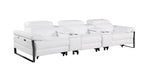 1246 Divanitalia Modular Power Reclining Dual Console Sofa and Console Loveseat Set with Power Headrests - Top Grain Italian Leather - White - SKU 1246-WHITE-8.5-HT-2PC - view 6