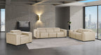 1224 Divanitalia 6-Piece Modular Power Reclining Sofa, Loveseat & Chair Set in Top Grain Italian Leather with 6 Power Recliners & Power Headrests - Beige - SKU 1224-BEIGE-6.6-HT-3PC