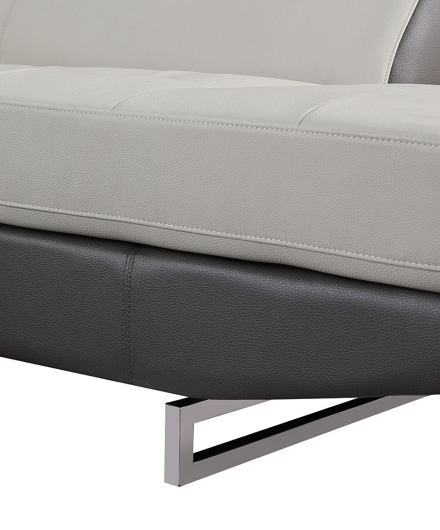 8136 Right Arm Facing Chaise with Adjustable Headrest in Genuine Leather