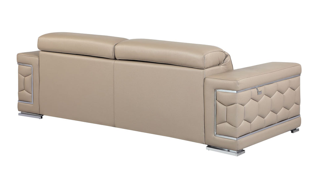 692 Divanitalia Sofa with Adjustable Headrest in Top-grain Italian Leather - Beige - SKU 692-S-BEIGE - view 3