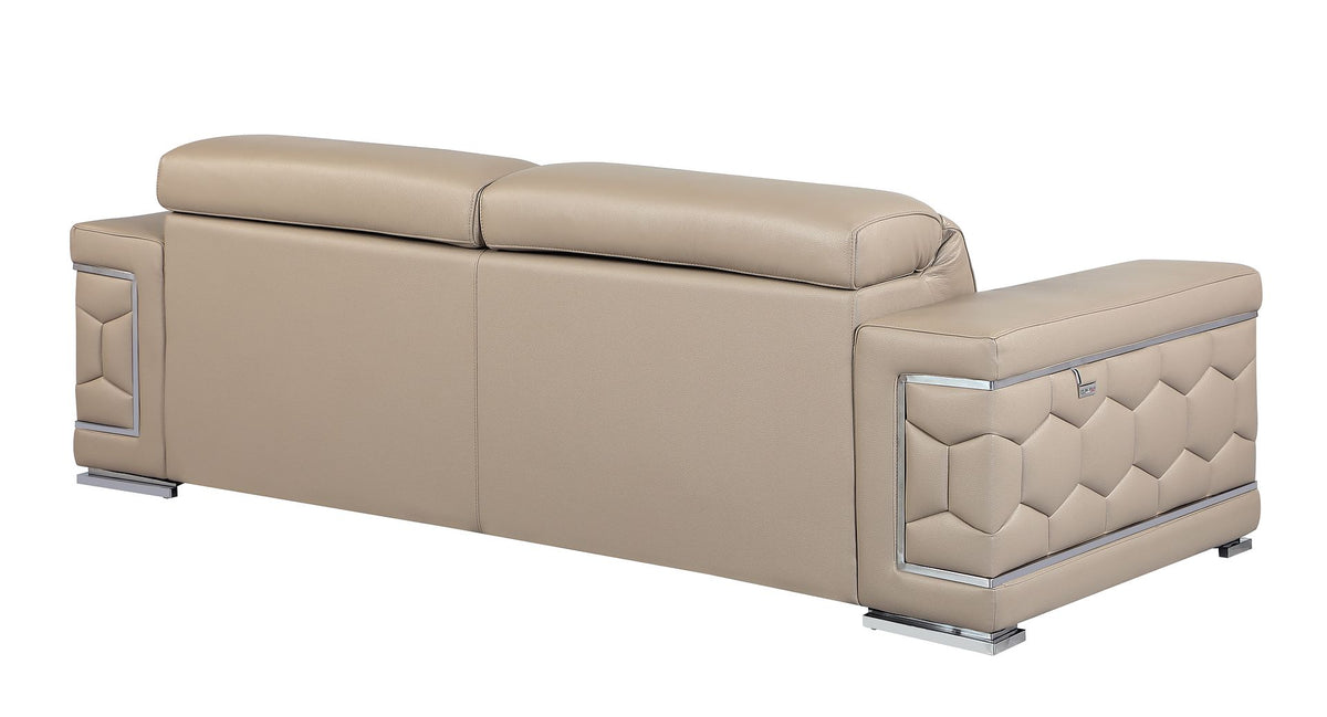 692 Divanitalia Sofa with Adjustable Headrest in Top-grain Italian Leather - Beige - SKU 692-S-BEIGE - view 3