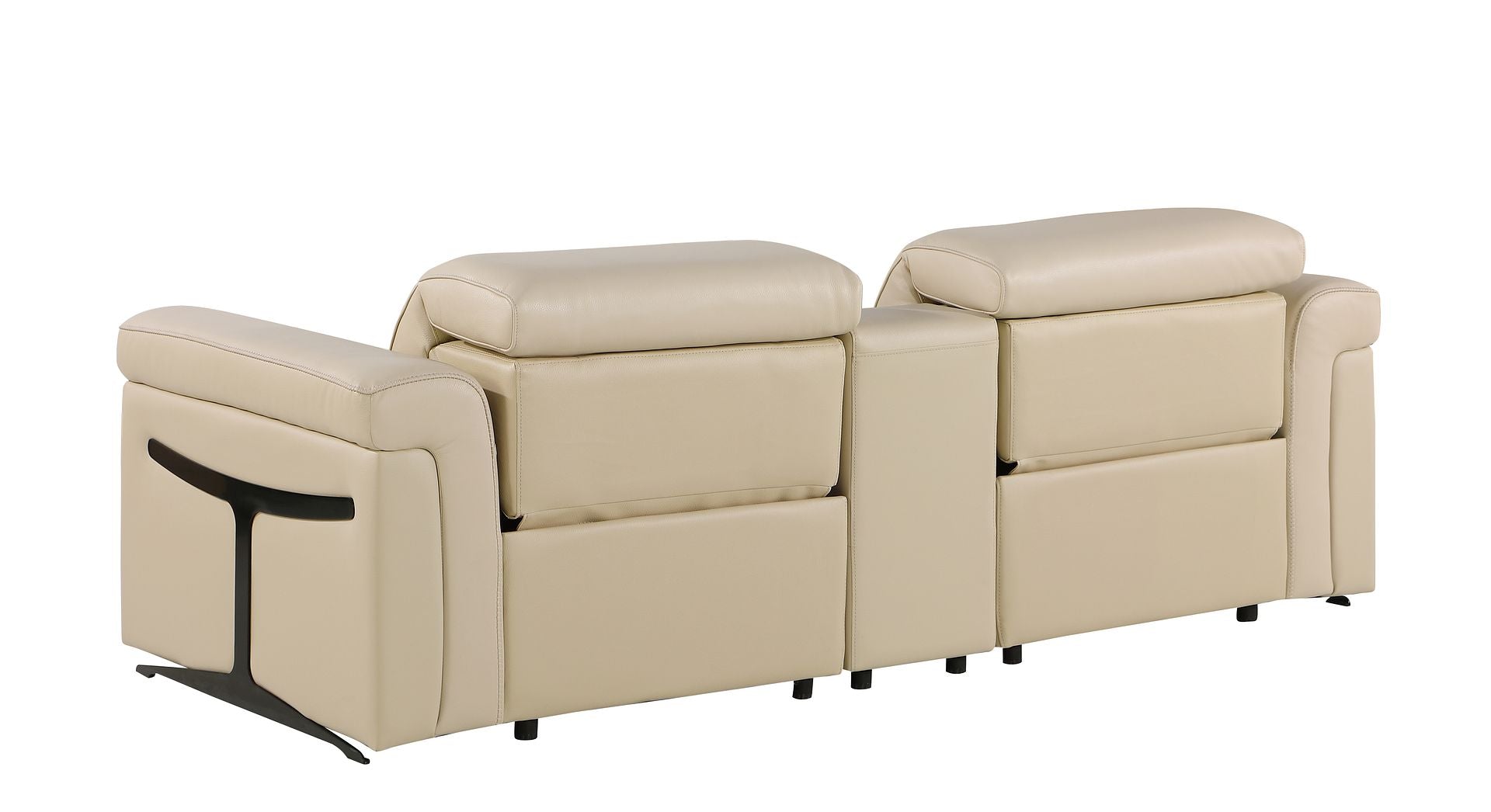1126 Divanitalia 3-Piece Modular Power Reclining Loveseat in Top Grain Italian Leather with 2 Power Recliners & Power Headrests