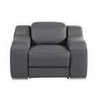 1116 Divanitalia 6-Piece Modular Power Reclining Sofa, Loveseat & Chair Set in Top Grain Italian Leather with 5 Power Recliners & Power Headrests - Dark Grey - SKU 1116-DK_GREY-6.5-HT-3PC - view 10