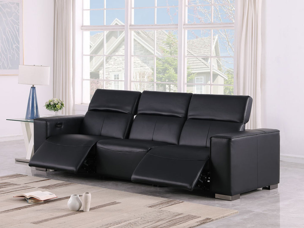 1208 Genuine Leather Triple Power Reclining Sofa