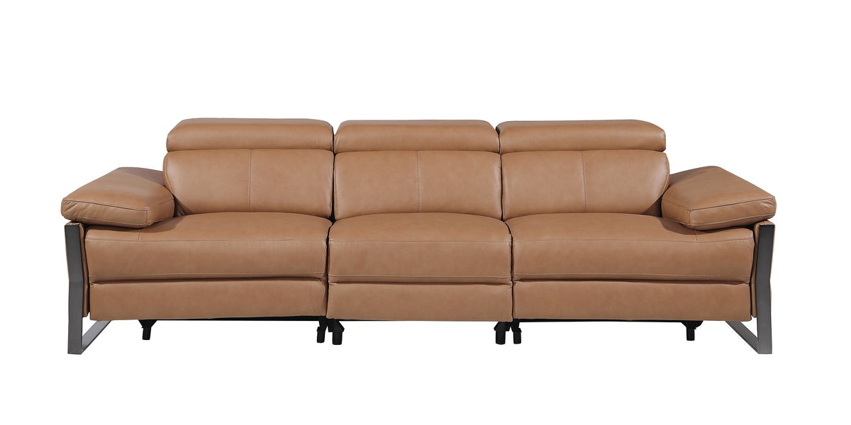 1246 Divanitalia Modular Power Dual Reclining Sofa with Power Reclining Headrests - Top Grain Italian Leather - Cognac - SKU 1246-COGNAC-3.2-S-HT - view 3