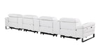 1246 Divanitalia Modular Power Triple Reclining Triple Console Sofa with Power Reclining Headrests - Top Grain Italian Leather