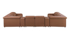 1116 Divanitalia 8-Piece U-Shaped Sectional Sofa in Top Grain Italian Leather with 2 Power Recliners & Power Headrests - Cognac - SKU 1116-COGNAC-8PC-2PWR-U-SECTIONAL-GROUP - view 6