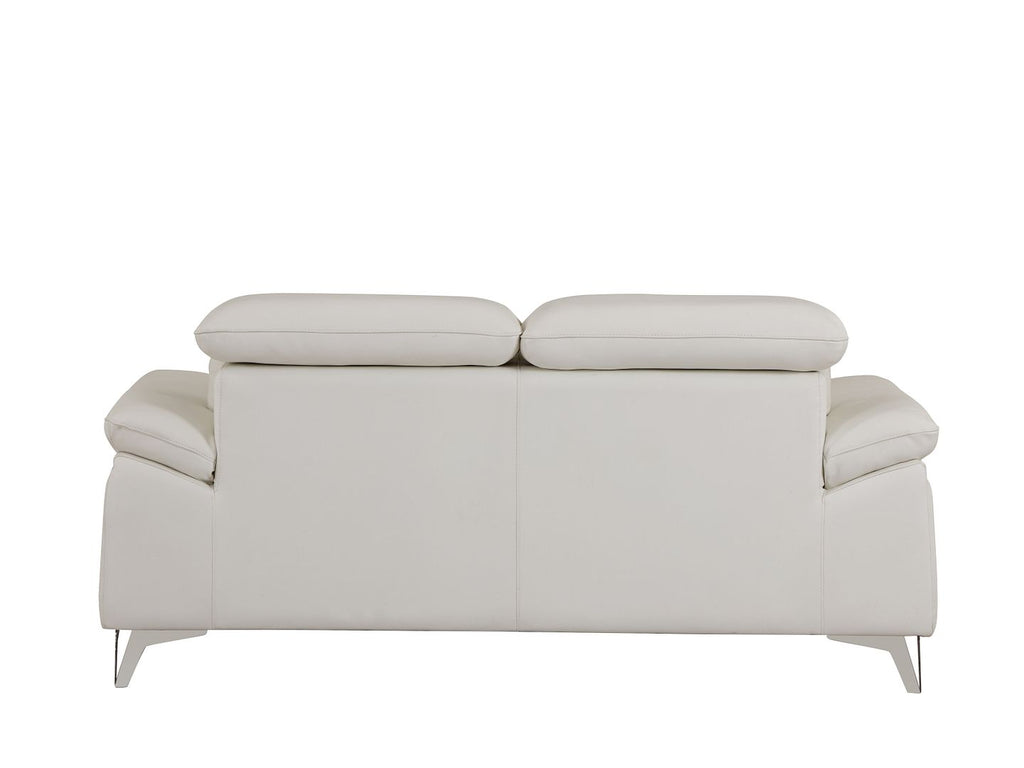 727 Divanitalia Loveseat with Adjustable Headrest in Top-grain Italian Leather - White - SKU 727-L-WHITE - view 4