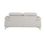 727 Divanitalia Loveseat with Adjustable Headrest in Top-grain Italian Leather - White - SKU 727-L-WHITE - view 4
