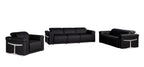 1126 Divanitalia 6-Piece Modular Power Reclining Sofa, Loveseat & Chair Set in Top Grain Italian Leather with 6 Power Recliners & Power Headrests - Black - SKU 1126-BLACK-6.6-HT-3PC - view 3