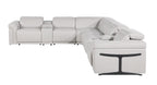 1126 Divanitalia 8-Piece L-Shaped Sectional Sofa in Top Grain Italian Leather with 4 Power Recliners & Power Headrests