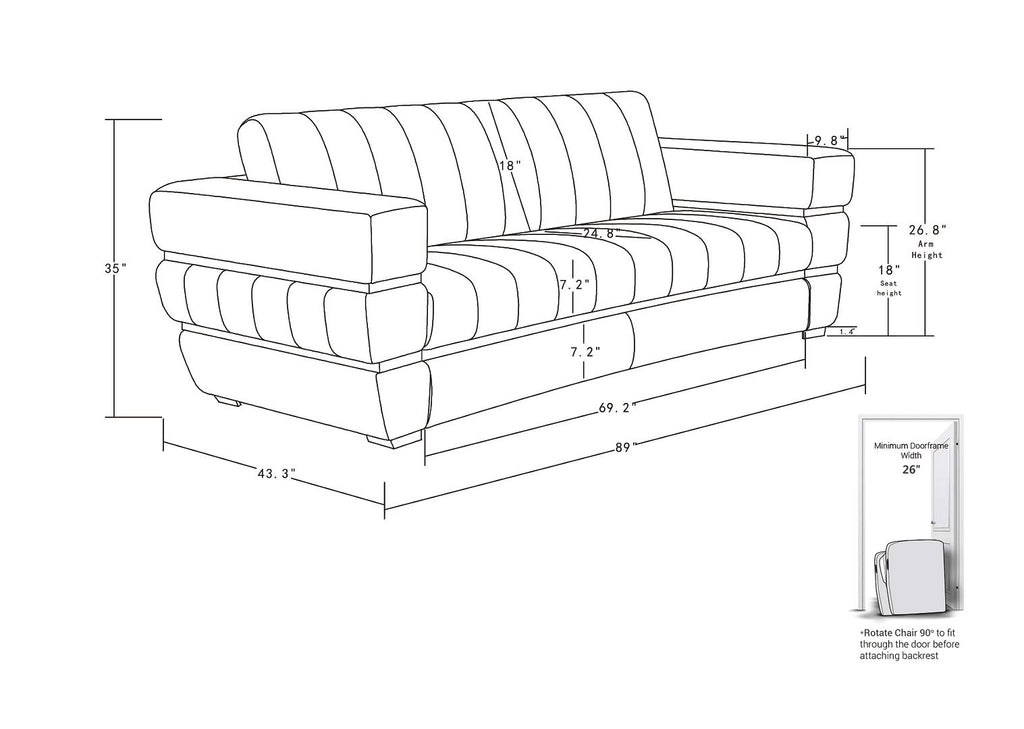 904 Divanitalia 3-Piece Sofa Set in Top-grain Italian Leather - Dark Grey - SKU 904- DARK GRAY 3PC (S/L/CH) - GROUP - view 15