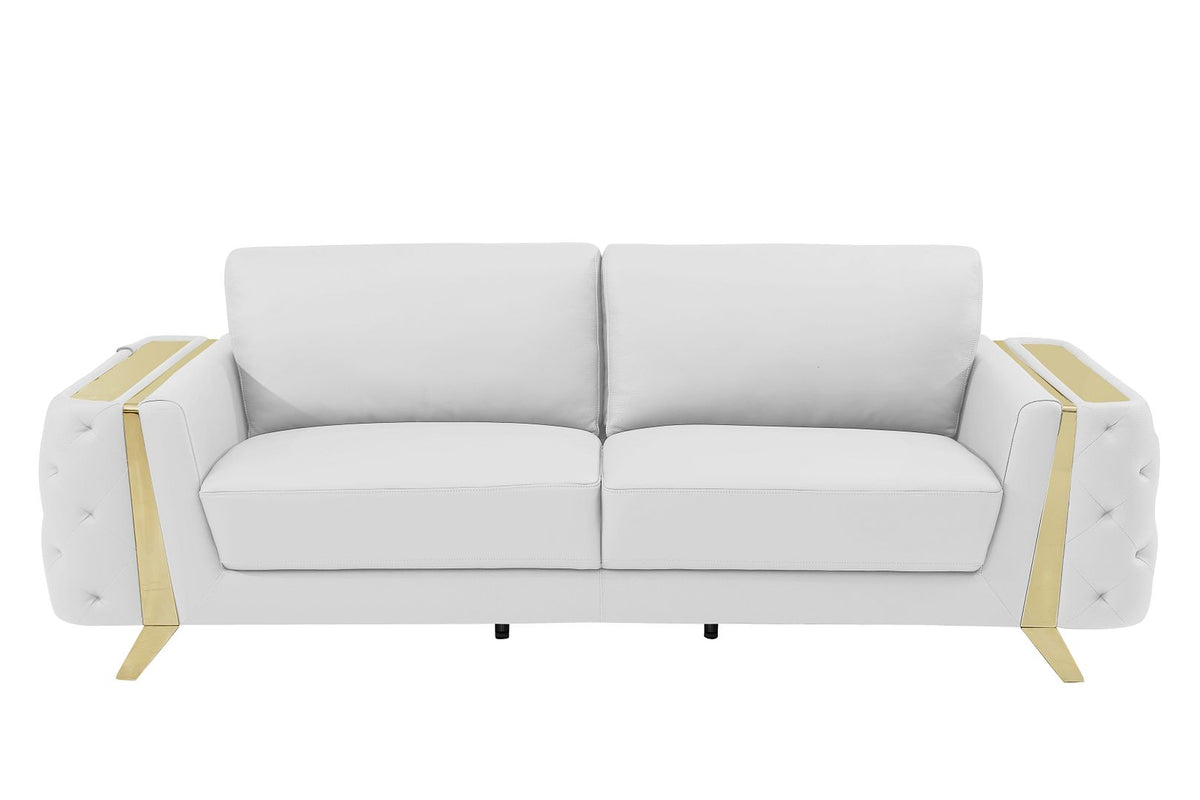 1050 Divanitalia Sofa in Top-grain Italian Leather - White - SKU 1050-WHITE-S